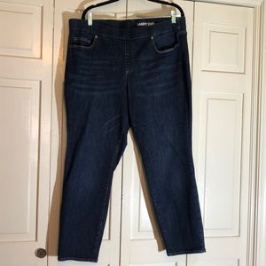 Lands’ End Mid Rise Pull On Skinny Jean Dark Wash SZ 20W